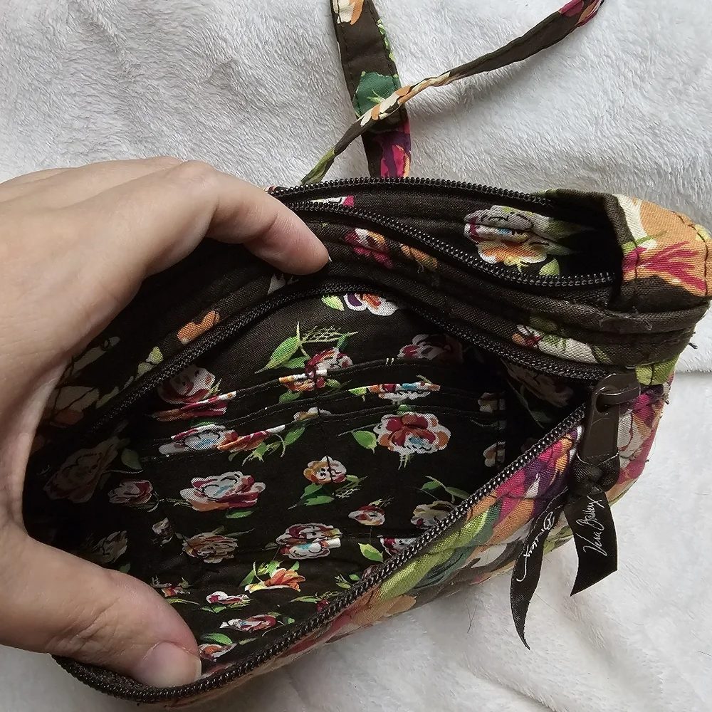 Vera Bradley English Rose Winter 2012  Brown Floral Lizzy Hipster Crossbody Bag